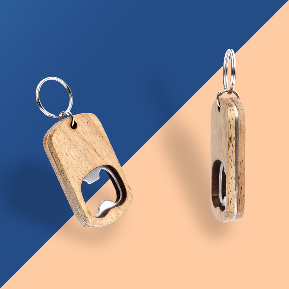 chaveiro abridor de madeira personalizado