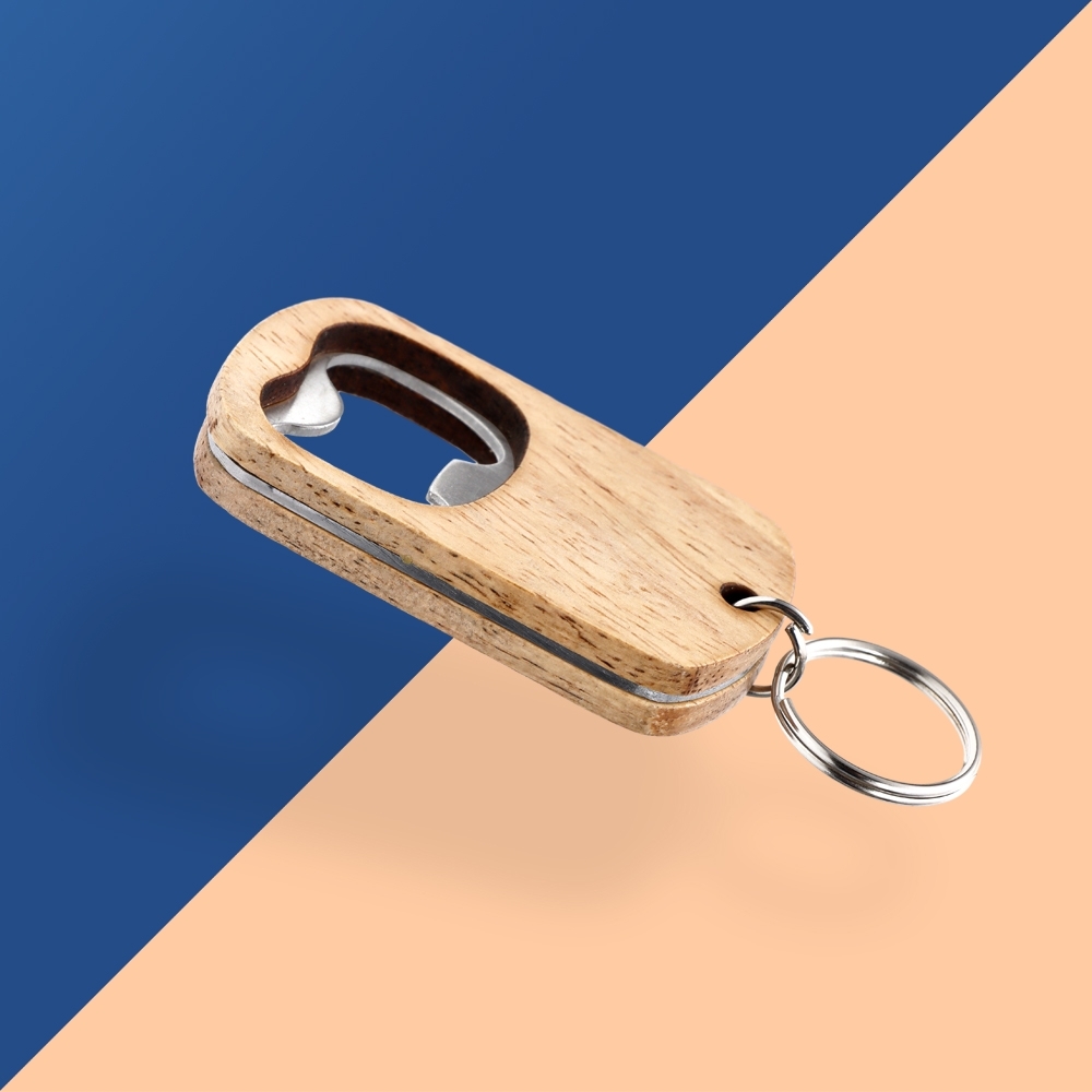 chaveiro abridor de madeira personalizado